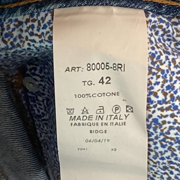 Preloved Made in Italy Men's Blue Mid Cropped Wide Leg Jeans Size 42 - Picture 12 of 14